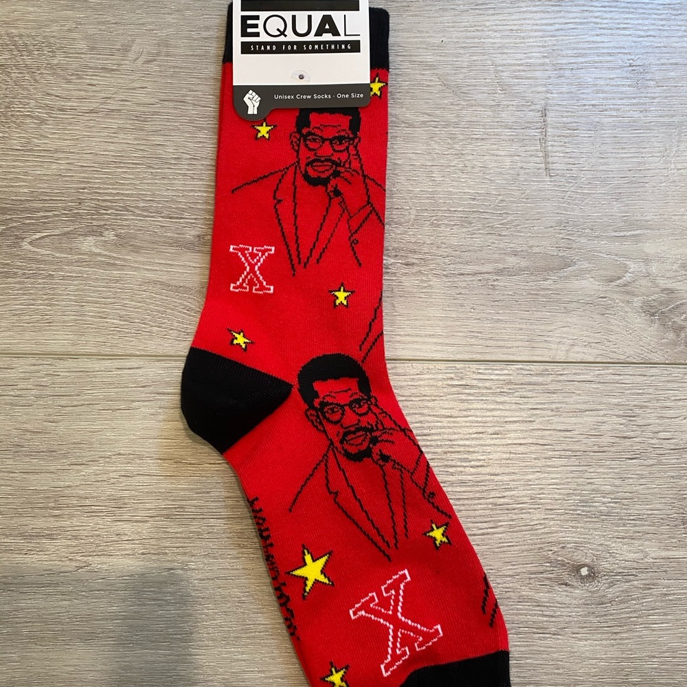 Malcolm X Equal Stand For Something Socks